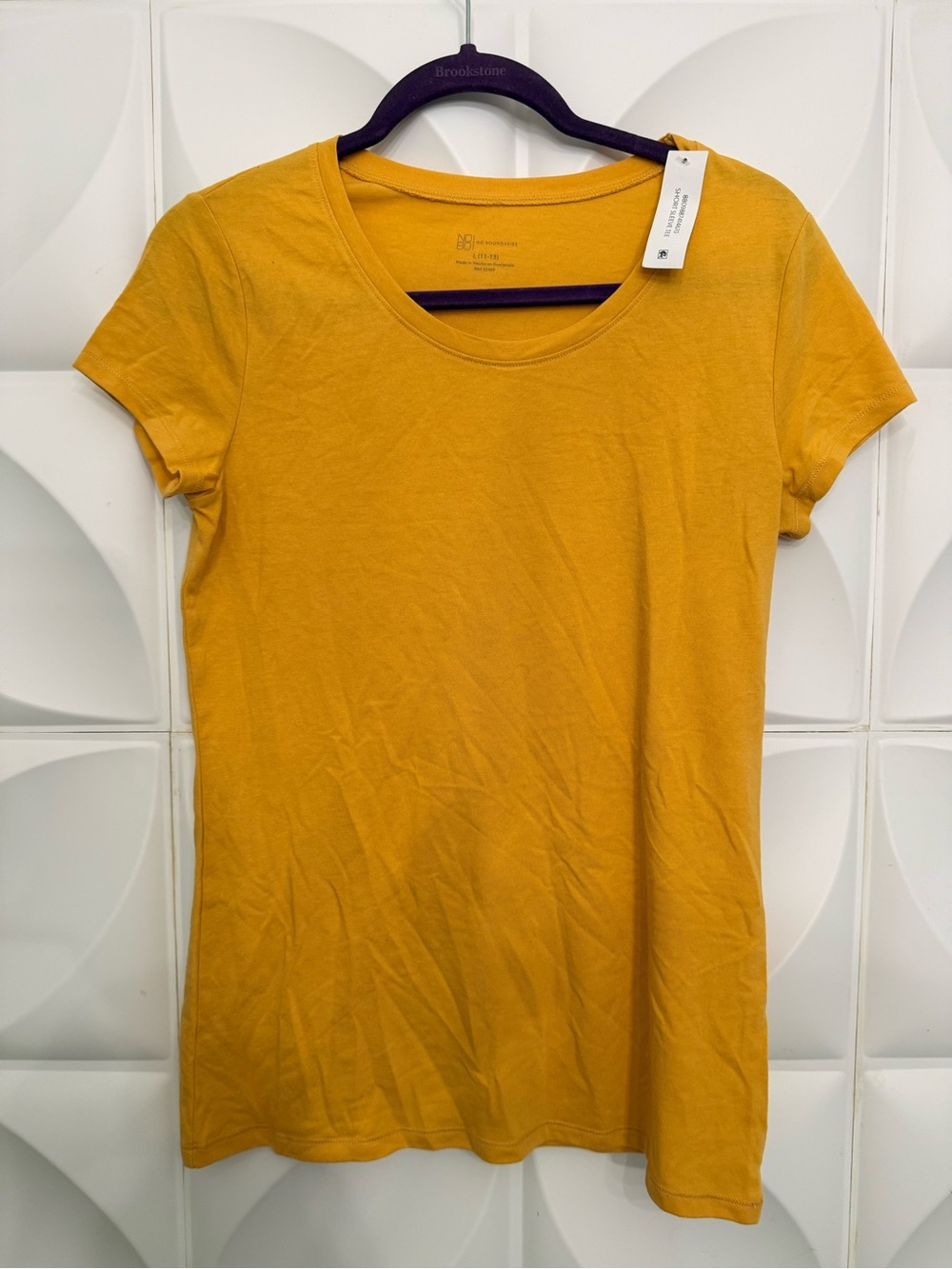 No Boundaries Short Sleeve Scoop Neck Tee — Mustard